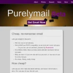 Screenshot of the PurelyMail website for the 2025 review